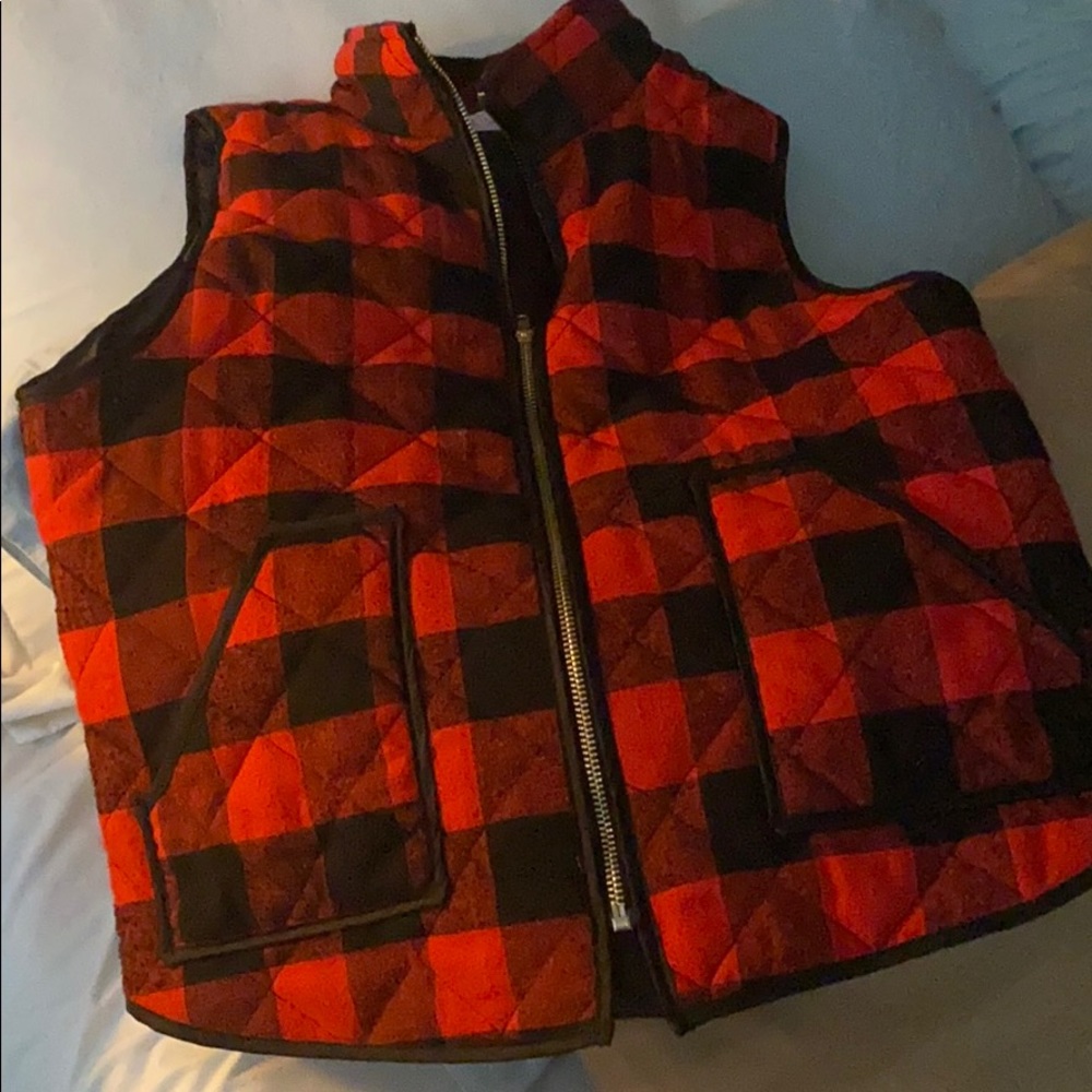 Buffalo check flannel vest